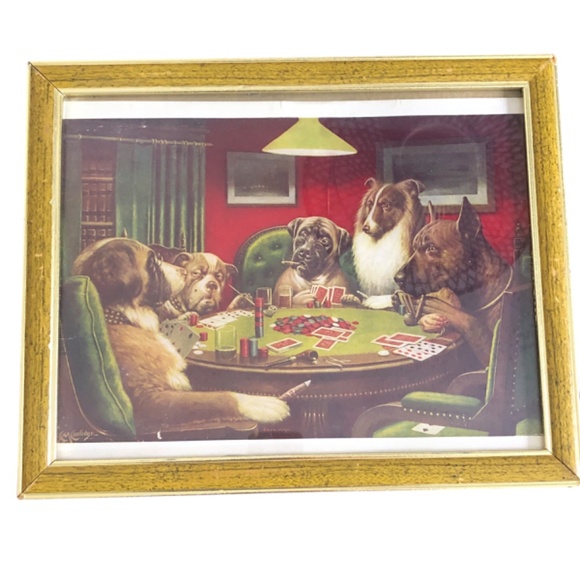 Bold Bluff Dogs Playing Poker Framed Art Print Wall Decor | Man Cave Home Accent - Picture 4 of 13